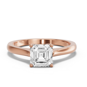 Image for Asscher Tulip Basket Ring with Knife Edge Cathedral band