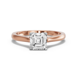 Image for Asscher Tulip Basket Ring with Knife Edge Cathedral band