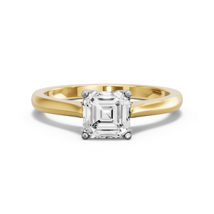 Image for Asscher Tulip Basket Ring with Knife Edge Cathedral band