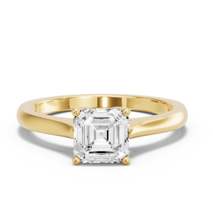 Image for Asscher Tulip Basket Ring with Knife Edge Cathedral band
