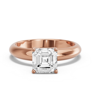 Image for Asscher Tulip Basket Ring with Knife Edge Solitaire band