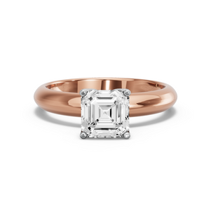 Image for Asscher Tulip Basket Ring with Knife Edge Solitaire band