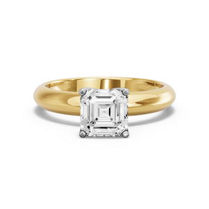Image for Asscher Tulip Basket Ring with Knife Edge Solitaire band
