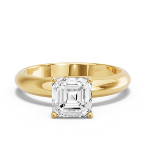Image for Asscher Tulip Basket Ring with Knife Edge Solitaire band
