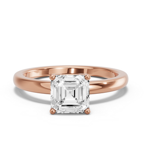 Image for Asscher Tulip Basket Ring with Solitaire band