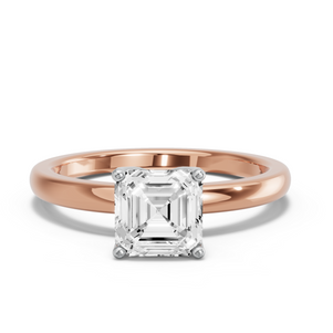 Image for Asscher Tulip Basket Ring with Solitaire band