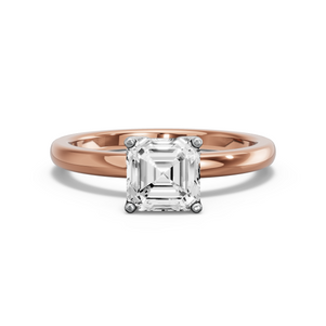 Image for Asscher Tulip Basket Ring with Solitaire band
