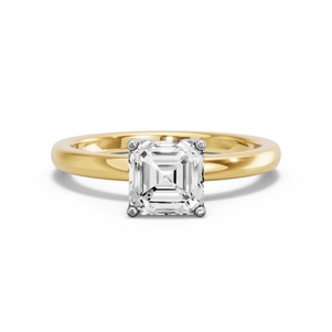 Image for Asscher Tulip Basket Ring with Solitaire band