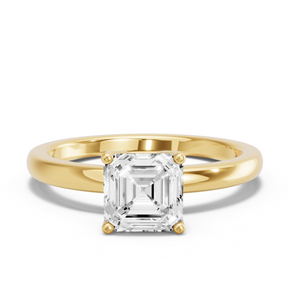 Image for Asscher Tulip Basket Ring with Solitaire band