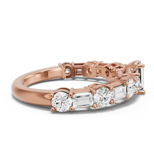 Image for Emerald Tulip Basket Ring with Alternating Baguette band
