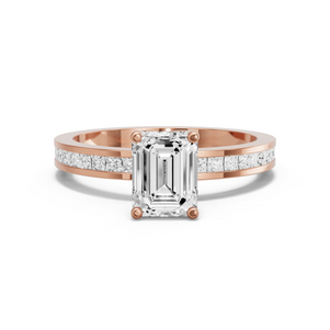 Image for Emerald Tulip Basket Ring with Channel band