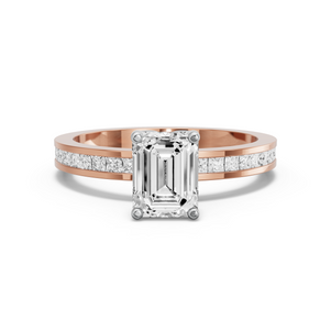 Image for Emerald Tulip Basket Ring with Channel band