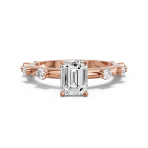 Image for Emerald Tulip Basket Ring with Floating Station band
