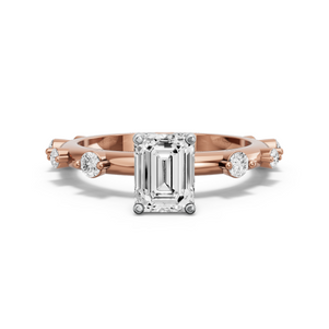 Image for Emerald Tulip Basket Ring with Floating Station band