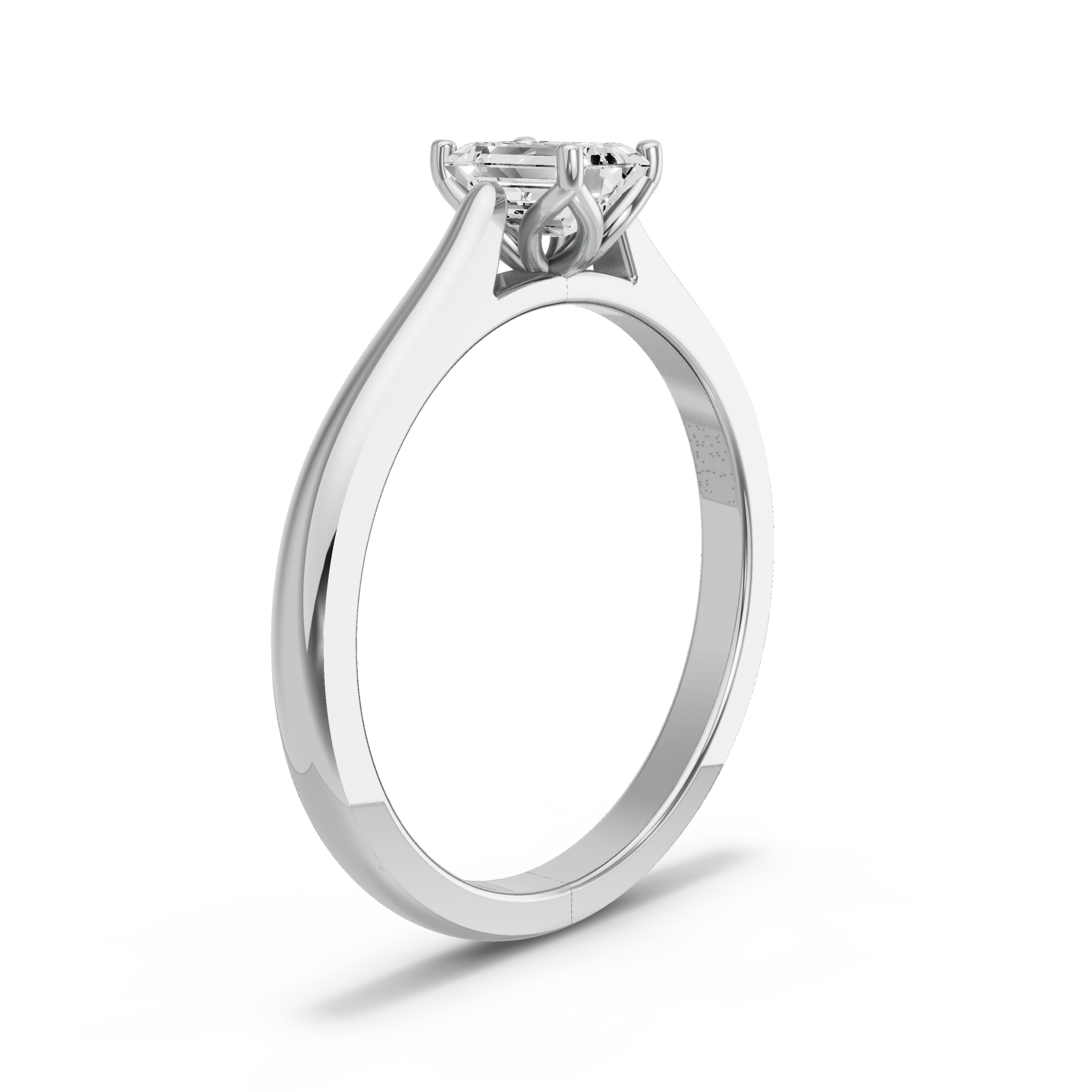 Image for Emerald Tulip Basket Ring with Knife Edge Cathedral band in 950 Platinum