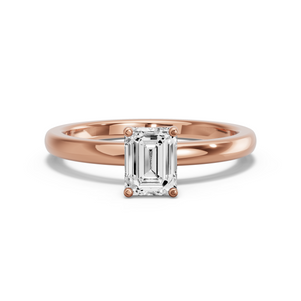 Image for Emerald Tulip Basket Ring with Solitaire band
