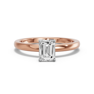 Image for Emerald Tulip Basket Ring with Solitaire band