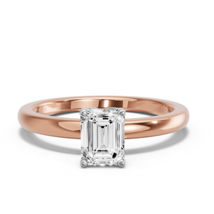 Image for Emerald Tulip Basket Ring with Solitaire band