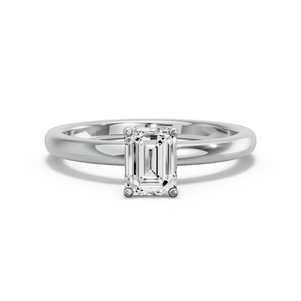Image for Emerald Tulip Basket Ring with Solitaire band