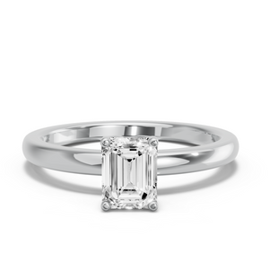 Image for Emerald Tulip Basket Ring with Solitaire band