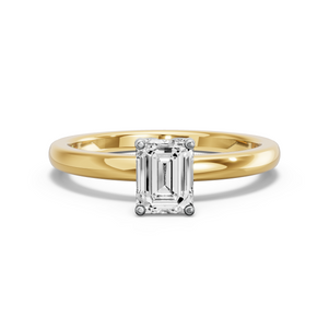 Image for Emerald Tulip Basket Ring with Solitaire band
