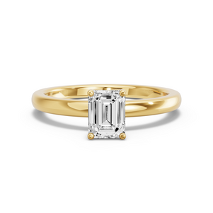 Image for Emerald Tulip Basket Ring with Solitaire band
