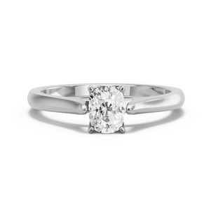 Image for Cushion Tulip Basket Ring with Knife Edge Cathedral band in 10K White Gold