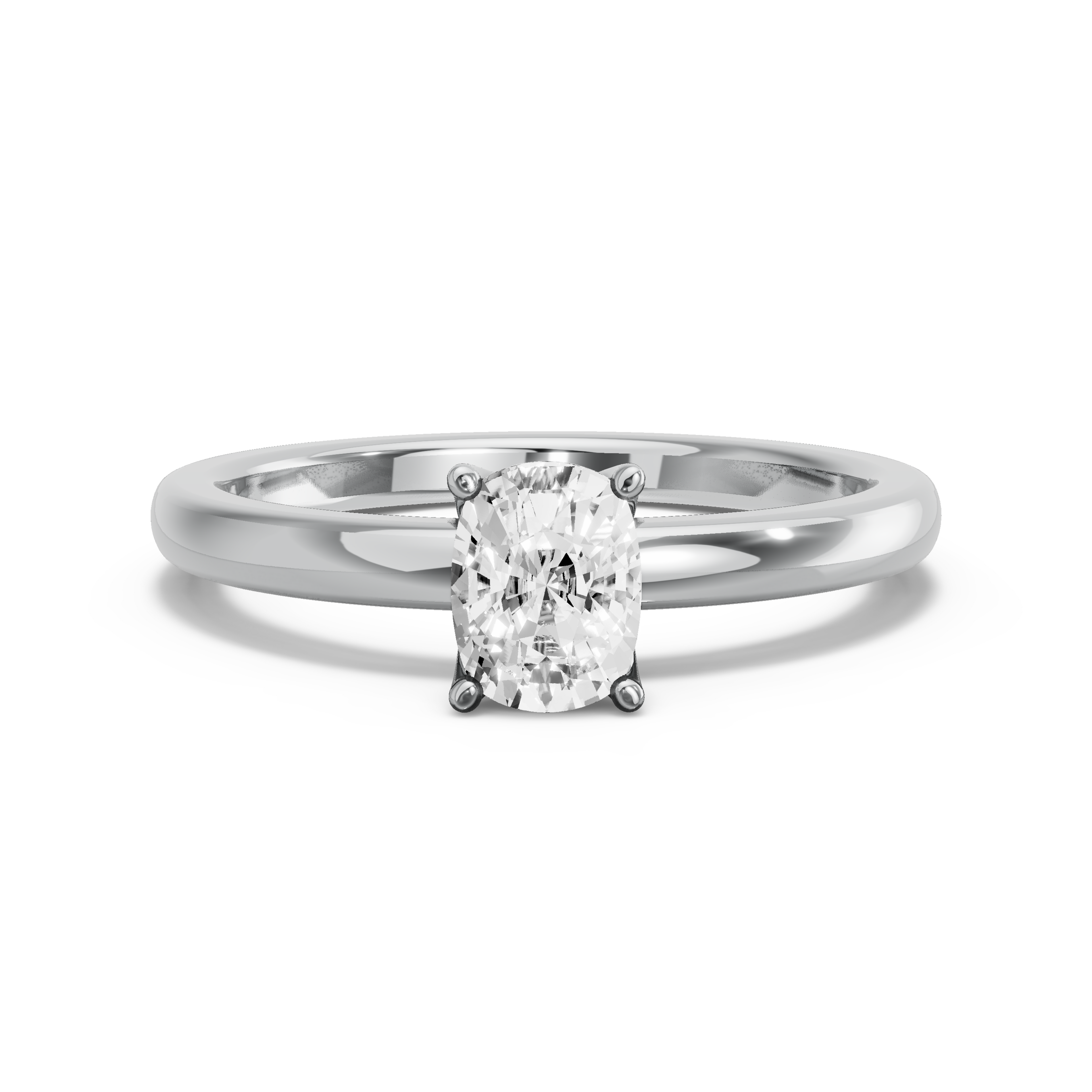 Image for Cushion Tulip Basket Ring with Solitaire band in 950 Platinum