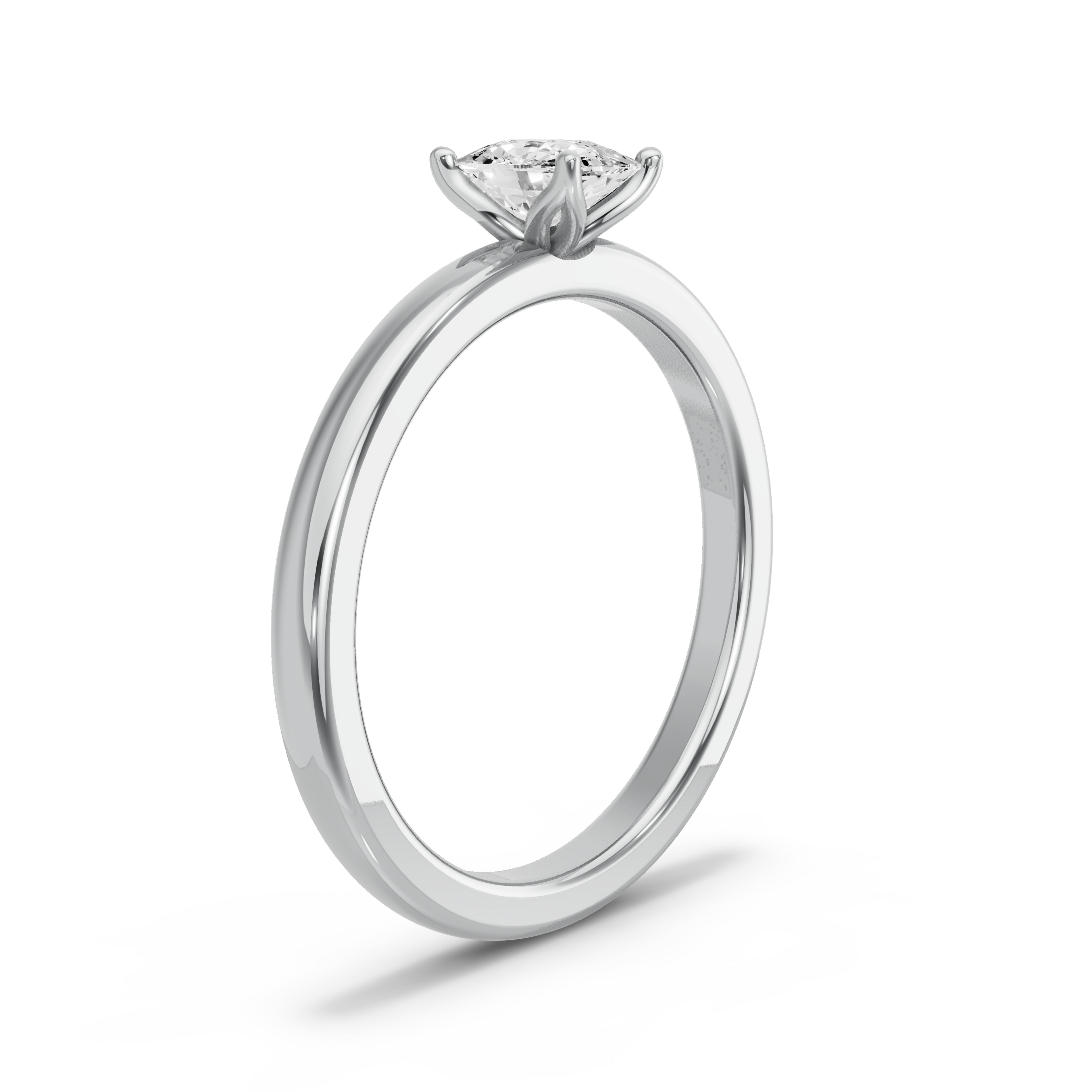 Image for Cushion Tulip Basket Ring with Solitaire band in 950 Platinum