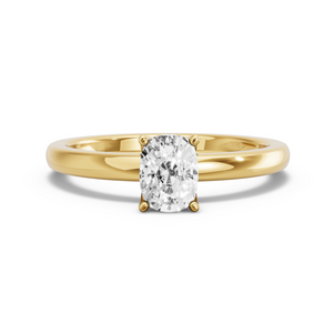 Image for Cushion Tulip Basket Ring with Solitaire band in 14K Yellow Gold