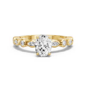 Image for Oval Tulip Basket Ring with Alternating Marquise band