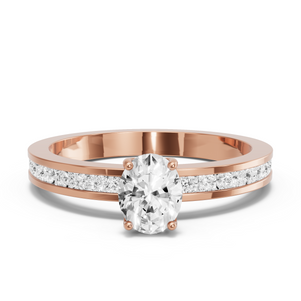 Image for Oval Tulip Basket Ring with Channel band