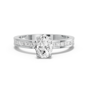 Image for Oval Tulip Basket Ring with Channel band