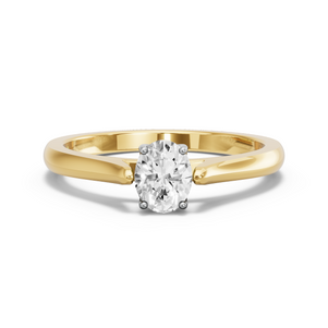 Image for Oval Tulip Basket Ring with Knife Edge Cathedral band