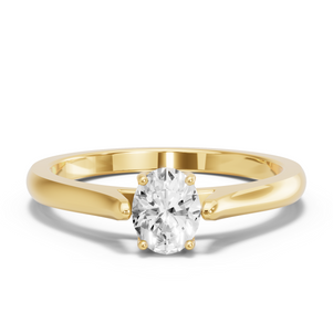 Image for Oval Tulip Basket Ring with Knife Edge Cathedral band