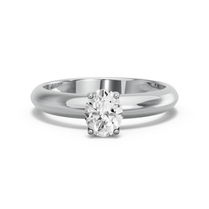 Image for Oval Tulip Basket Ring with Knife Edge Solitaire band