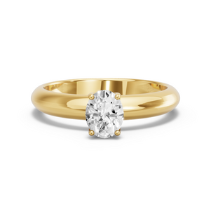 Image for Oval Tulip Basket Ring with Knife Edge Solitaire band