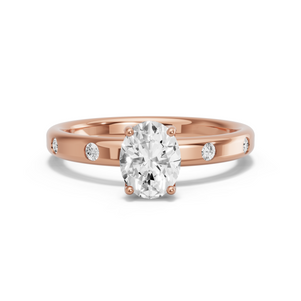 Image for Oval Tulip Basket Ring with Sleek Accent band