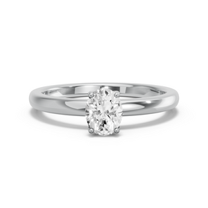 Image for Oval Tulip Basket Ring with Solitaire band
