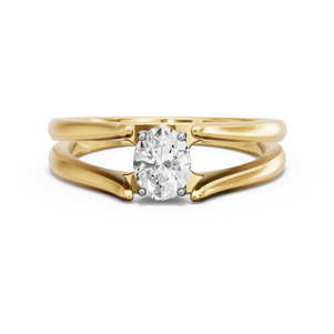 Image for Oval Tulip Basket Ring with Split Ring Solitaire band