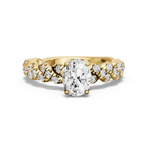 Image for Oval Tulip Basket Ring with Twist Pave band