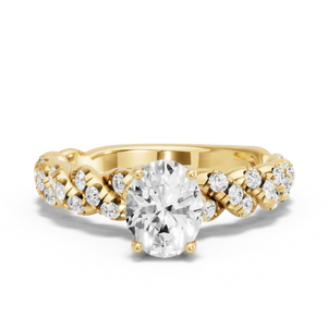 Image for Oval Tulip Basket Ring with Twist Pave band