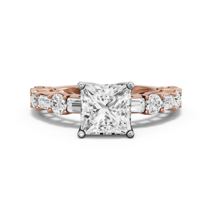 Image for Princess Tulip Basket Ring with Alternating Baguette band