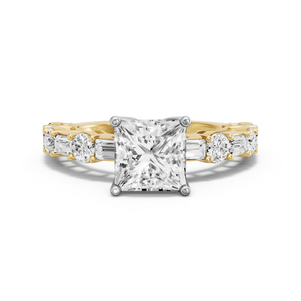 Image for Princess Tulip Basket Ring with Alternating Baguette band