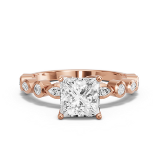 Image for Princess Tulip Basket Ring with Alternating Marquise band