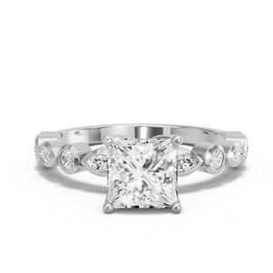 Image for Princess Tulip Basket Ring with Alternating Marquise band