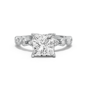 Image for Princess Tulip Basket Ring with Alternating Marquise band in 10K Two Tone Rose Gold