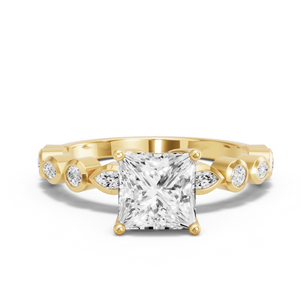 Image for Princess Tulip Basket Ring with Alternating Marquise band