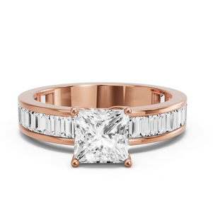 Image for Princess Tulip Basket Ring with Baguette Channel band