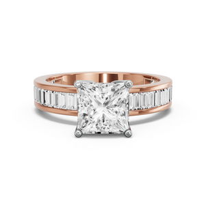 Image for Princess Tulip Basket Ring with Baguette Channel band